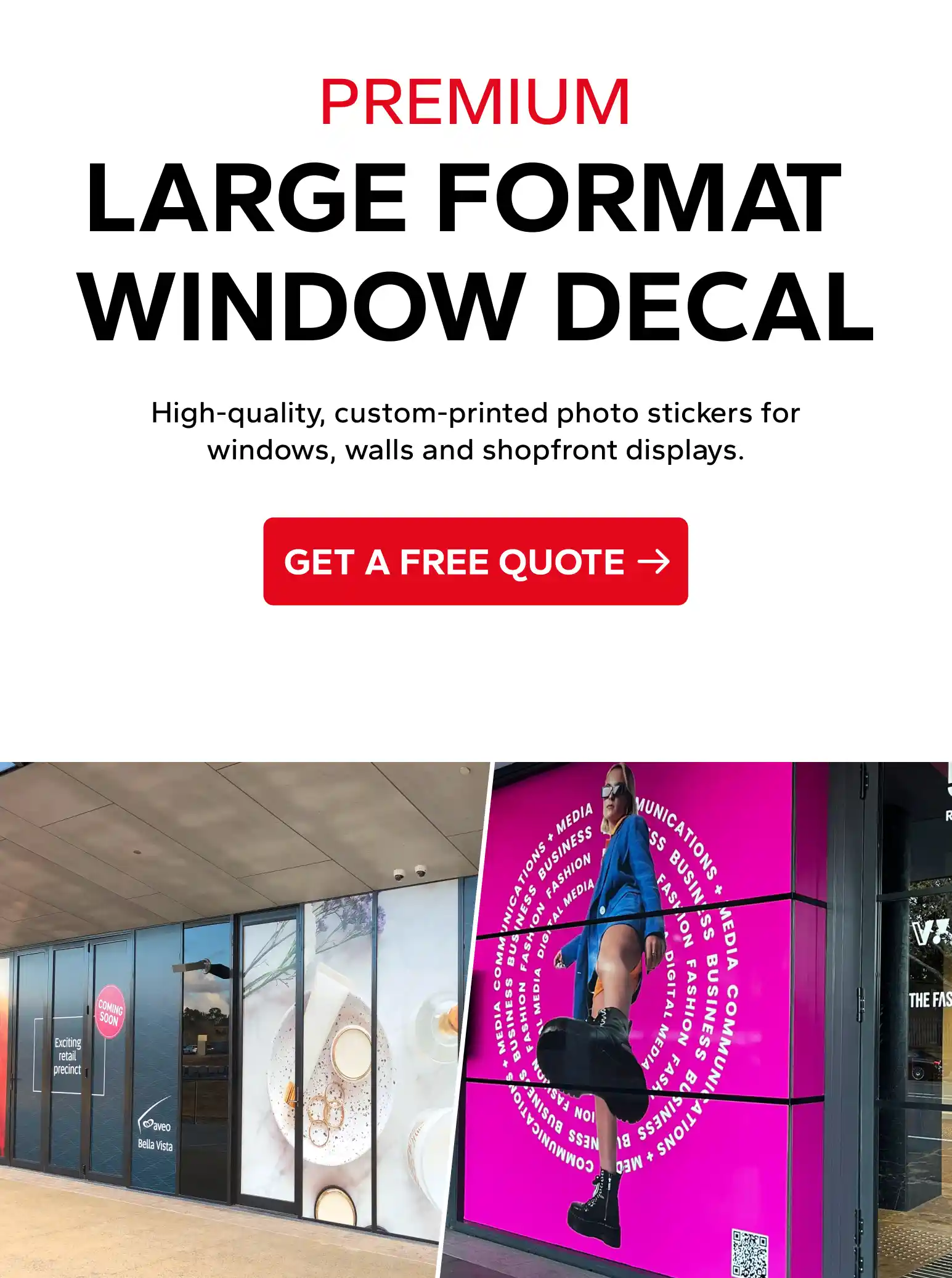 large format window Decal - promotionprint - Mobile hero Banner
